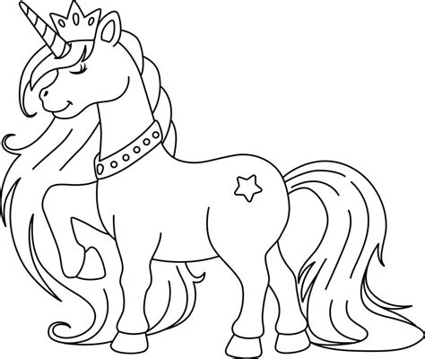 Unicorn Princess Coloring Page Isolated for Kids 6458096 Vector Art at Vecteezy