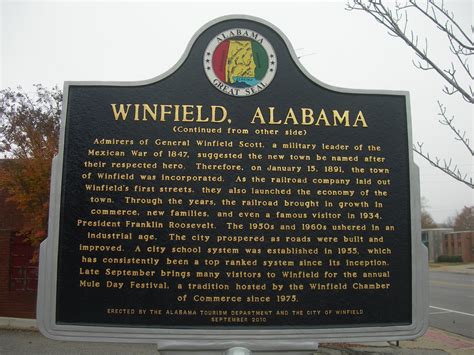 Winfield, Alabama Historic Marker | Located in the City Park… | Flickr