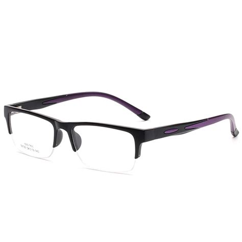 TR90 Square Semi Rimless Spectacles Frame For Men Used By Plastic Titanium Transparent Glasses ...