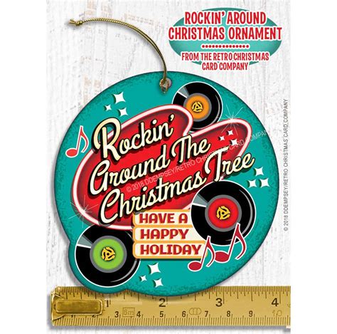 Rockin Around the Christmas Tree ORNAMENT - Retro Christmas Cards