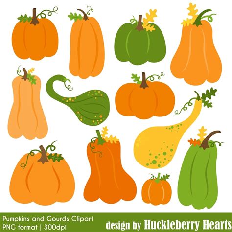 Pumpkin Clipart Digital Pumpkin Autumn Clipart Fall - Etsy