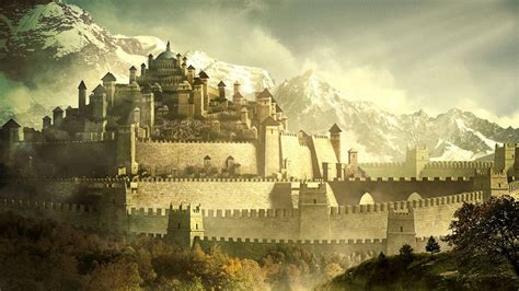 Ancient Walled Kingdom | Pemandangan khayalan, Kastil, Ilustrasi fantasi