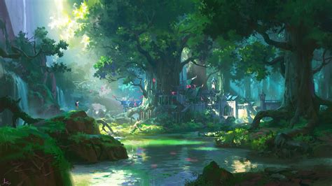 #Anime Forest Scenery Wallpaper #Hdwallpaper #wallpaper #image ...