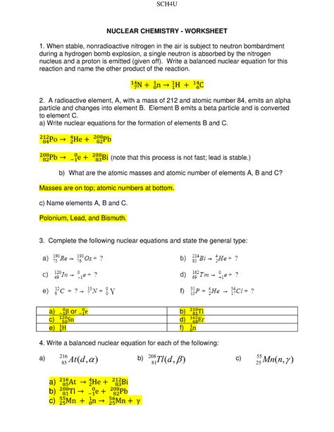 Balancing a Nuclear Chemical Equation | Chemistry | Study.com ...