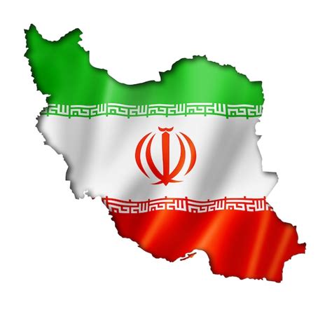 Iranian flag map | Premium Photo