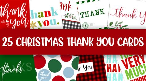 Christmas Thank You Cards - 25 Free Printable Cards | Printabulls