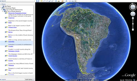 Turned on to Tech: A Google Earth Tour of South America