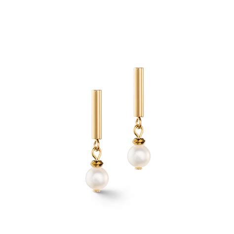 Classy freshwater pearl earrings gold – COEUR DE LION (Europe)