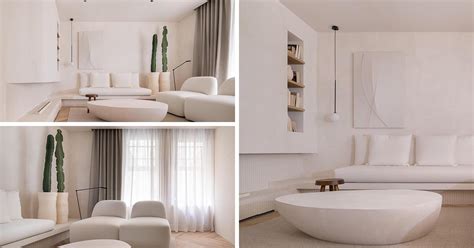 Rounded Edges And A White Color Palette Give This Living Room A Calm ...