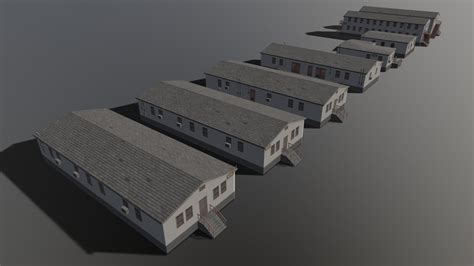 Military Base Barracks Buildings - Buy Royalty Free 3D model by ...