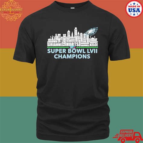 Philadelphia Eagles Players Names Skyline Super Bowl Lvii Champions Shirt – 20fashionteeshirt