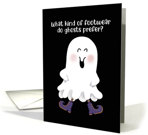 Ghost Wearing BOOts Silly Happy Halloween Joke card (1745214)