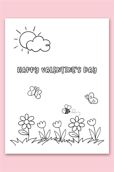 Free Printable Coloring Valentines Day Cards for Kids