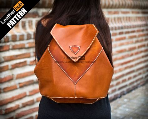 Leather backpack pattern PDF - PDF bag template - DIY leather backpack ...