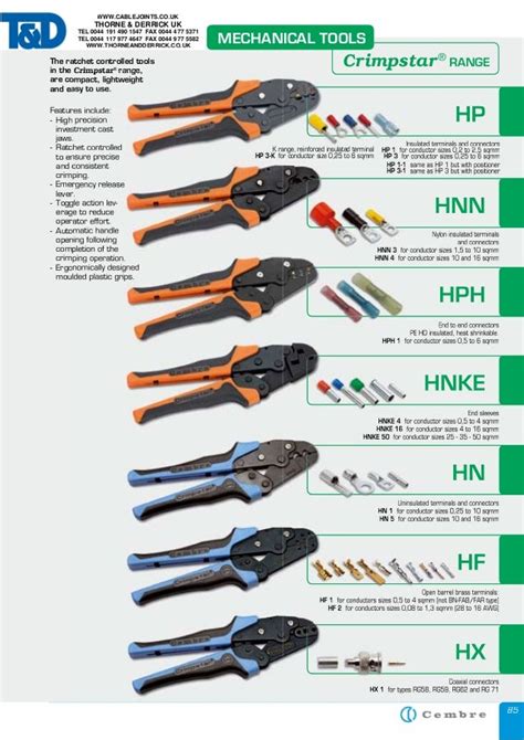 Crimping Tool, Ratchet Type 0.25sqmm-10sqmm - Cembre Crimpstar HN1