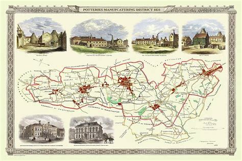 Old Map of Stoke on Trent and the Potteries 1831 Our beautiful Wall Art ...