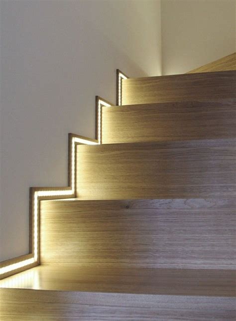 LED strips can so easily enhance your floor design! | Stair lights, Stairway lighting, Stairs design