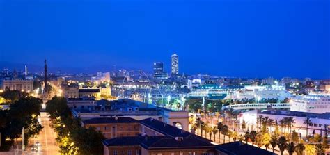 Premium Photo | Barcelona spain skyline at night