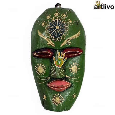 EMBOSSED Green Wooden Nymph Face - MA016 - Artlivo : Furniture & Decor