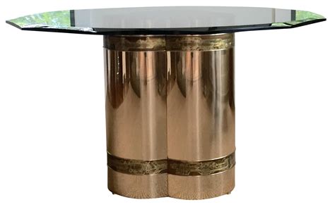 Mastercraft Brass and Glass Dining Table | Glass dining table, Dining table, Furniture