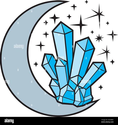 Ilustración de vector de color de Luna de cristal Imagen Vector de ...