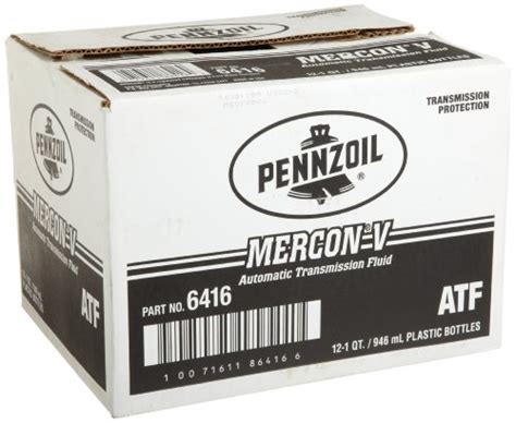 Pennzoil 6416-12PK Mercon V Automatic Transmission Fluid - 1 Quart ...