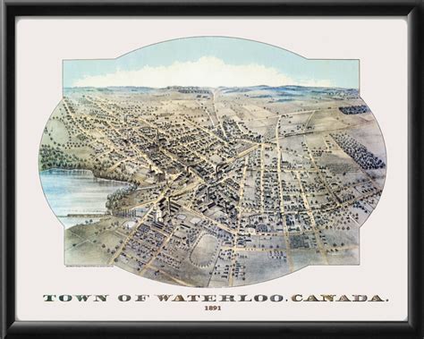 Waterloo Canada 1891 Restored Map | Vintage City Maps