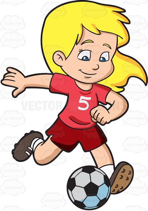 A Girl Kicking A Soccer Ball