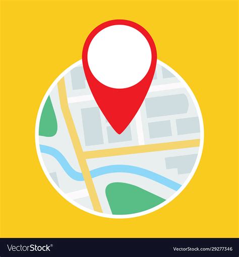 Map with gps symbol flat icon Royalty Free Vector Image