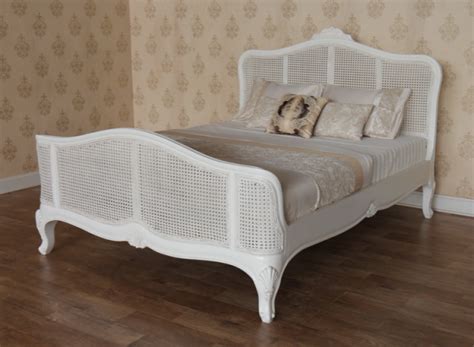 Elegance French Rattan Bed Frame (Antique White)