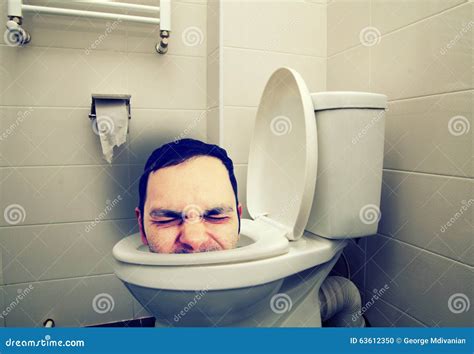 Man head in toilet stock photo. Image of home, problem - 63612350