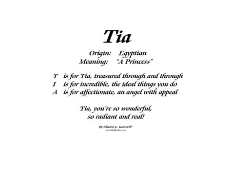 Meaning of Tia - LindseyBoo