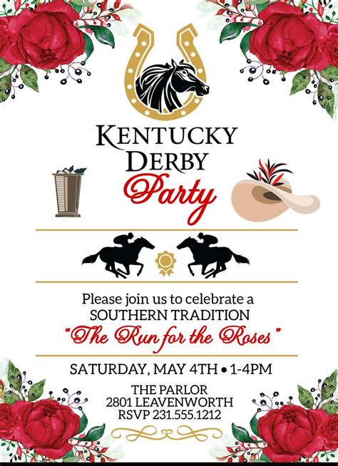 Kentucky Derby Invitation Instant Download Corjl Template - Etsy