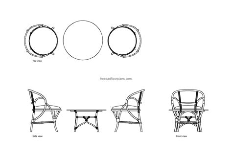 Rattan Chairs Autocad Block Plans Elevations Free Cad Floor Plans | My ...