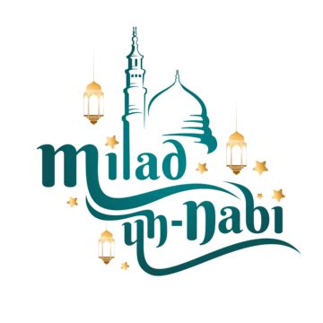 Milad Un Nabi Islamic Festival English Typography Muslim Line Art Greetings, Festival Drawing ...