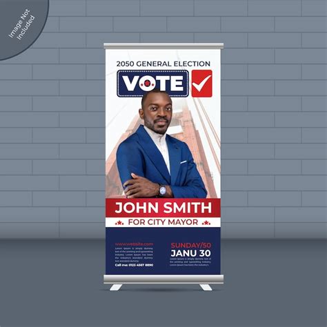 Premium Vector | Election campaign roll-up banner template or Political ...