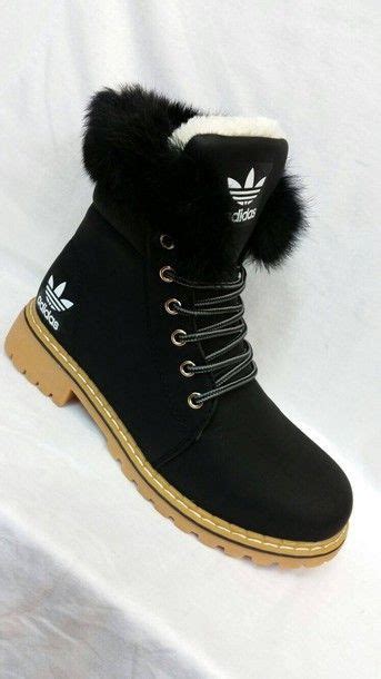 Black Adidas Ladies Boots With Fur on Stylevore