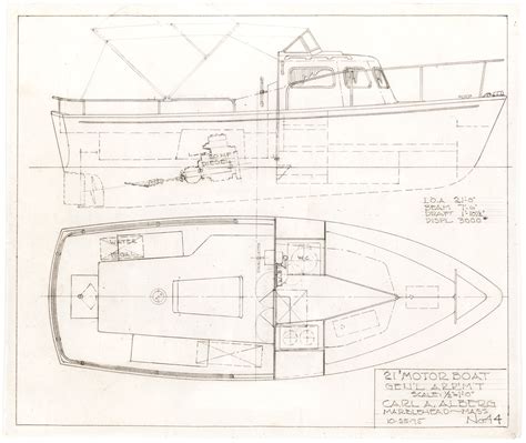 Original, Hand-Drawn Motor Boat Design by the Swedish-born, American ...