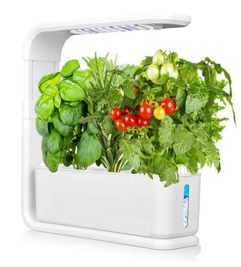 White 3 Pods Indoor Small Home Planter Plant Smart Herb Pot Greenhouse Aero Garden LED Light ...