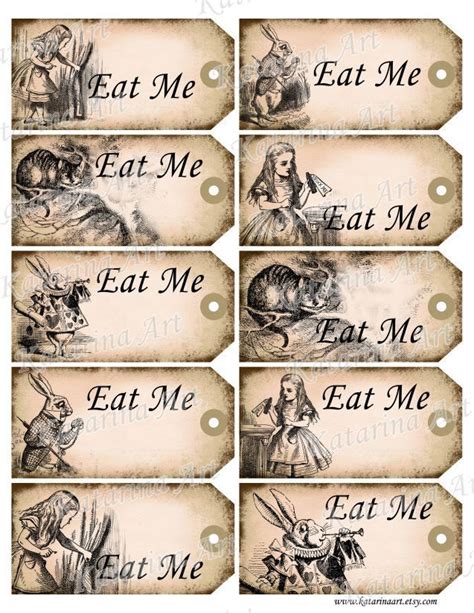 Free Printable Alice In Wonderland Eat Me Tags - Printable Word Searches