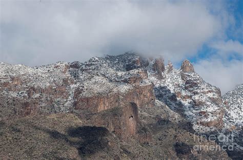 Snow Covered Catalina Mountains in Arizona Photograph by Michael ...