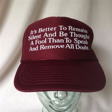 Funny Quote Snapback Baseball Hat Cap Better to Be Silent Gag Gift Mesh Trucker #Unbranded # ...