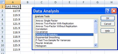 EXCEL 2007: Descriptive Statistics for Univariate Data