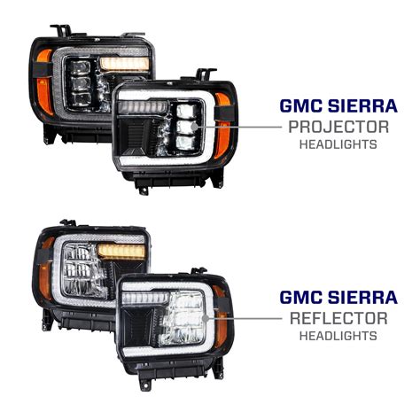 NEW 14-18 GMC Sierra 1500 & 15-19 2500/3500 Sequential LED Headlights ...