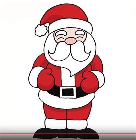 Draw a simple Santa | How to draw santa, Santa claus drawing easy, Santa paintings