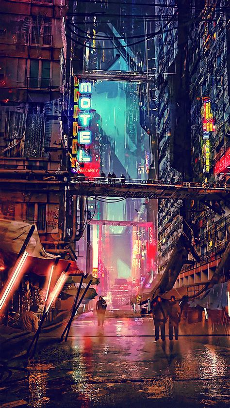 Sci-Fi Cyberpunk City 4K Ultra HD Mobile Wallpaper