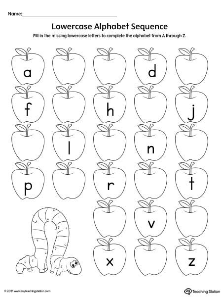 *FREE* Lowercase Alphabet Sequence Worksheet | MyTeachingStation.com