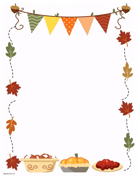 FREE Thanksgiving Border Printables | Many designs available