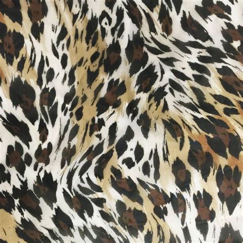 Shason Textile (3 Yards cut) Chiffon Leopard Print Fabric, Brown ...