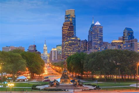 Philadelphia Skyline at Night Stock Photo - Image of night, financial: 58726606